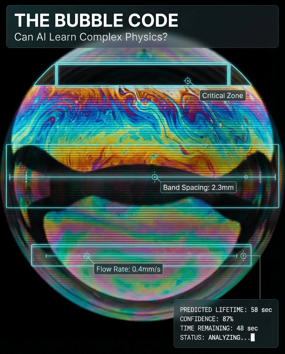 Soap bubble showing rainbow interference patterns