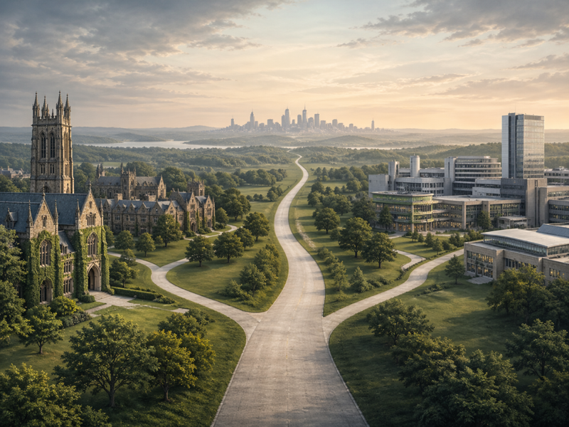 Illustration exploring whether an Ivy League education delivers the earnings premium it promises