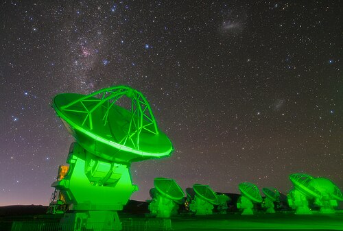 ALMA radio antennas on the Chajnantor plateau