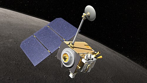 Artist's concept of the Lunar Reconnaissance Orbiter above the Moon